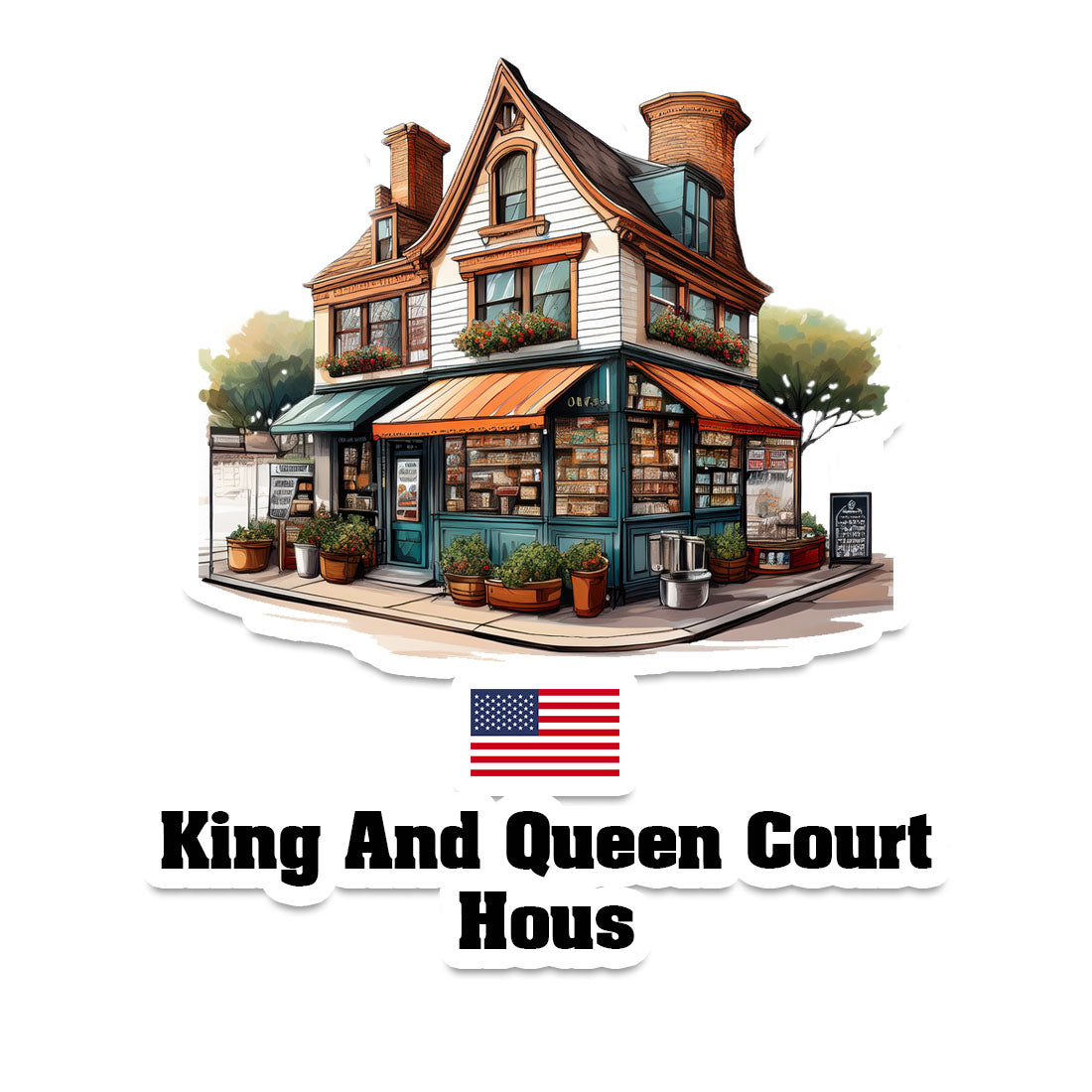 King And Queen Court Hous Sticker