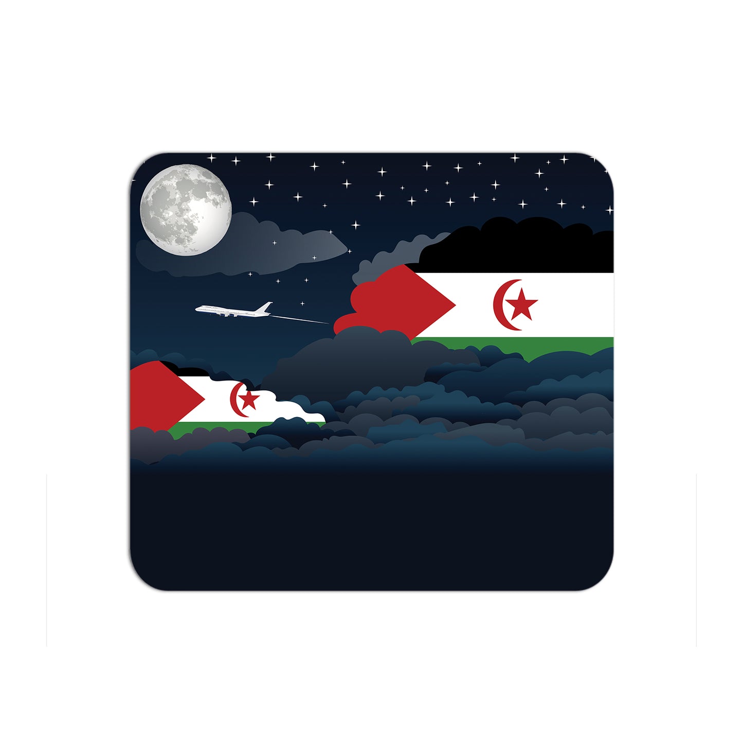 Western Sahara Airplane Airport Flight Night Clouds Mousepad