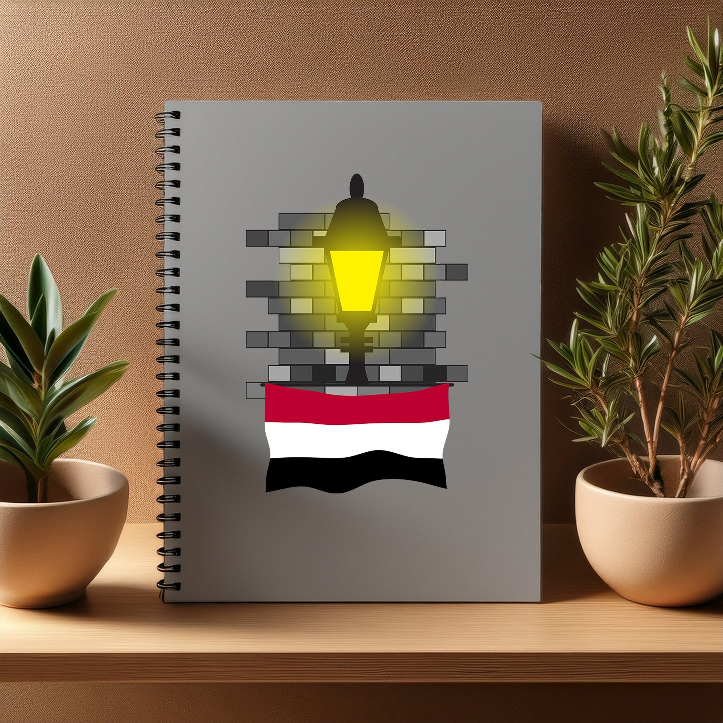 Yemen Street Lamp Bricks Notebook