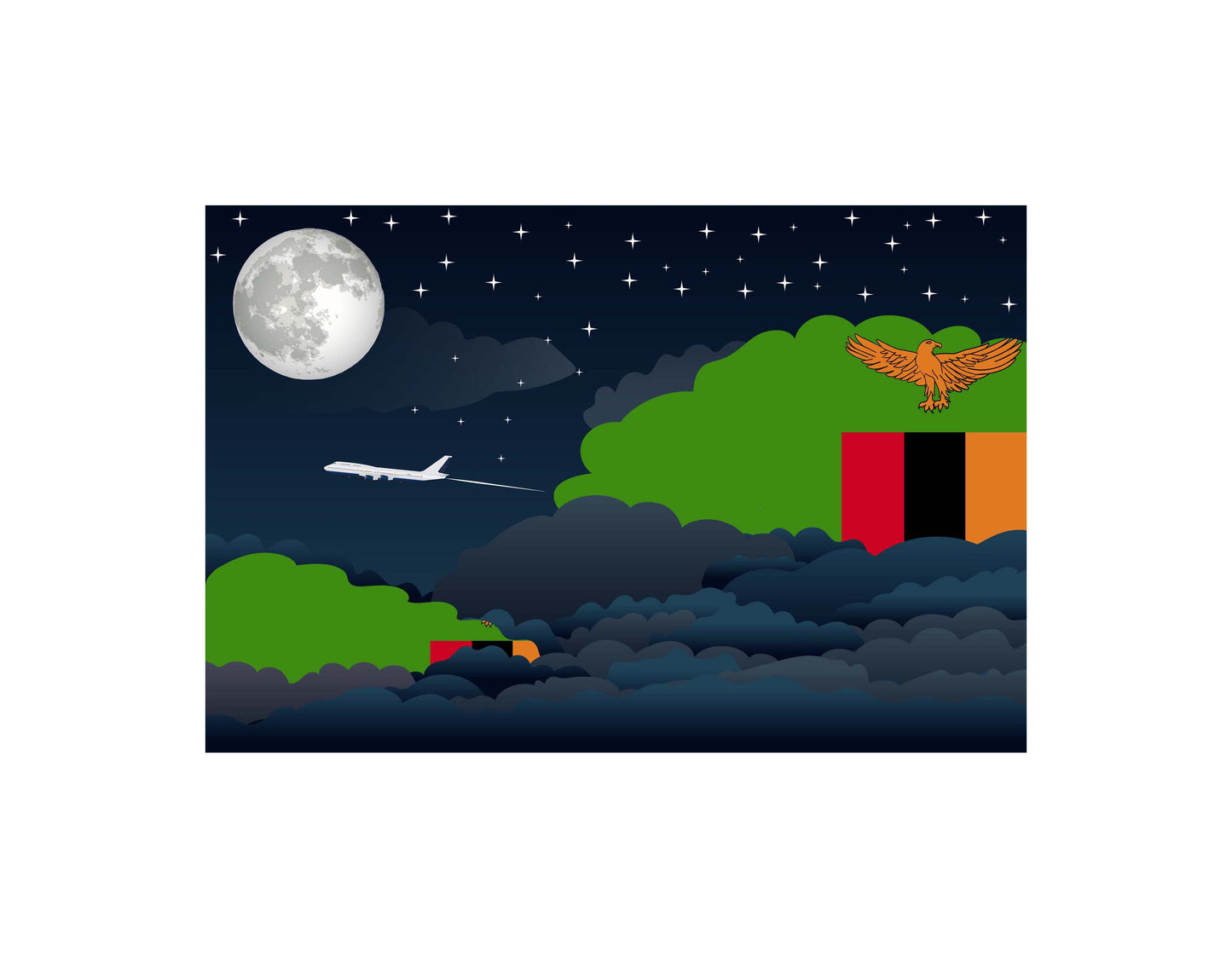 Zambia Night Clouds Blankets & Throws | Premium Soft Blankets | City Posters Plus