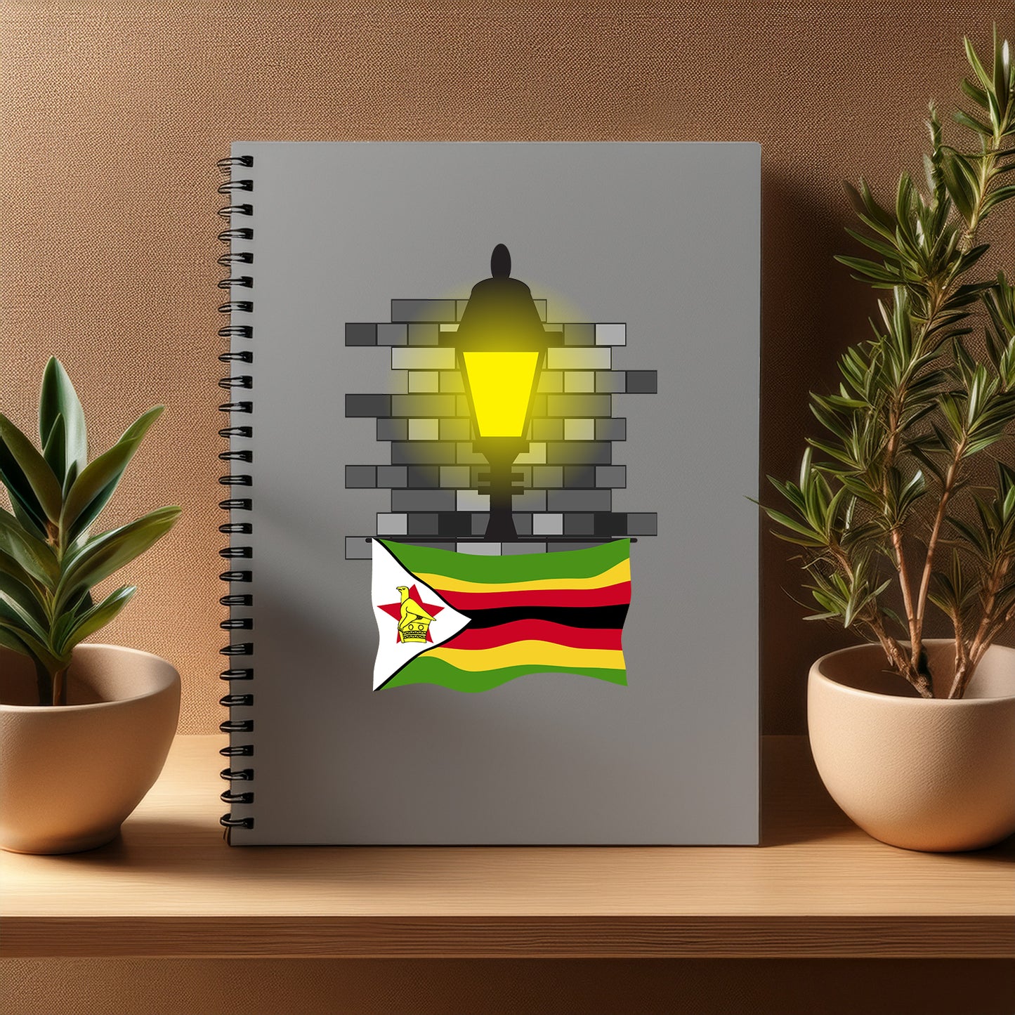 Zimbabwe Street Lamp Bricks Notebook