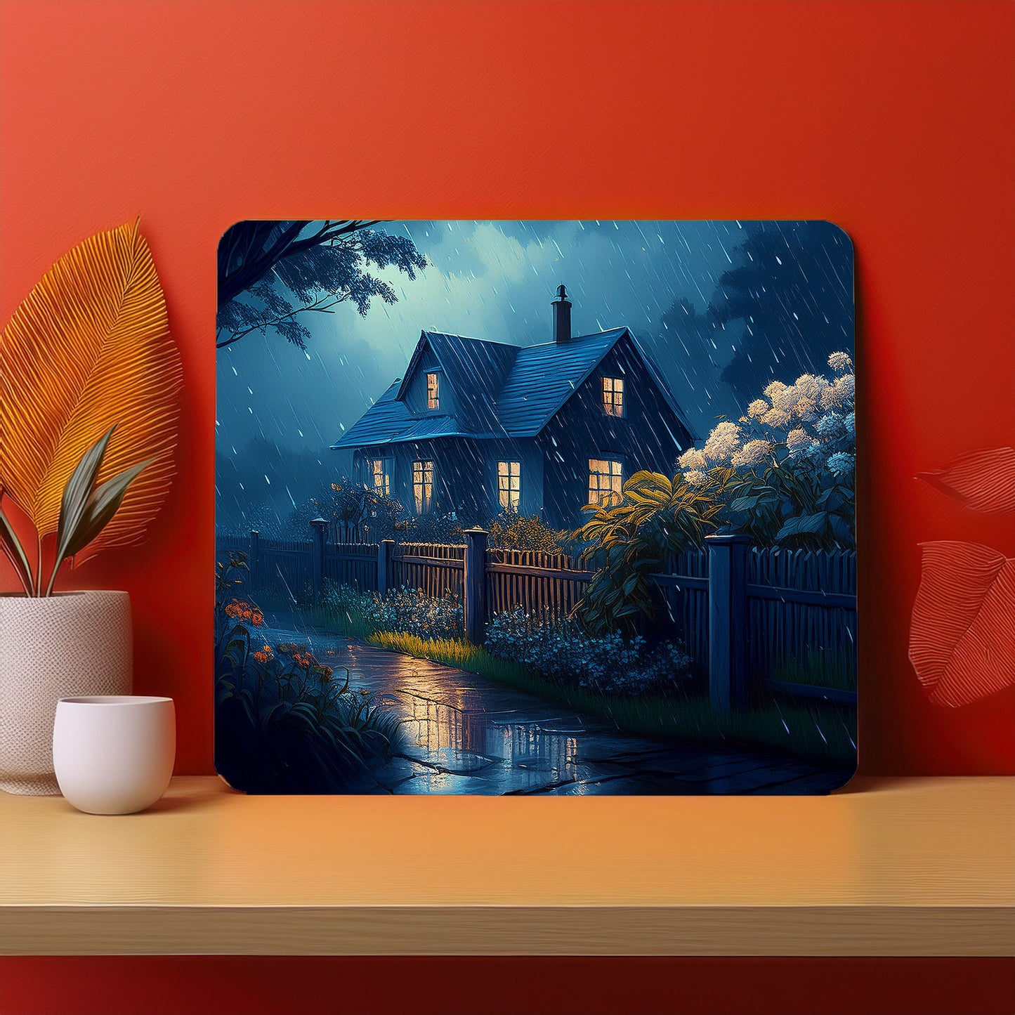 Home Town Raining Fog Fence Fog Mousepad (Style #15)