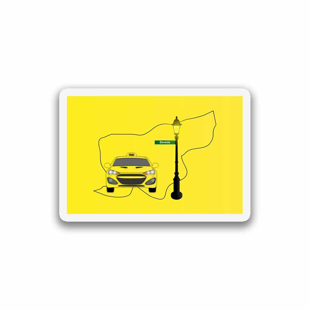 Slovenia Taxi Fridge Magnet