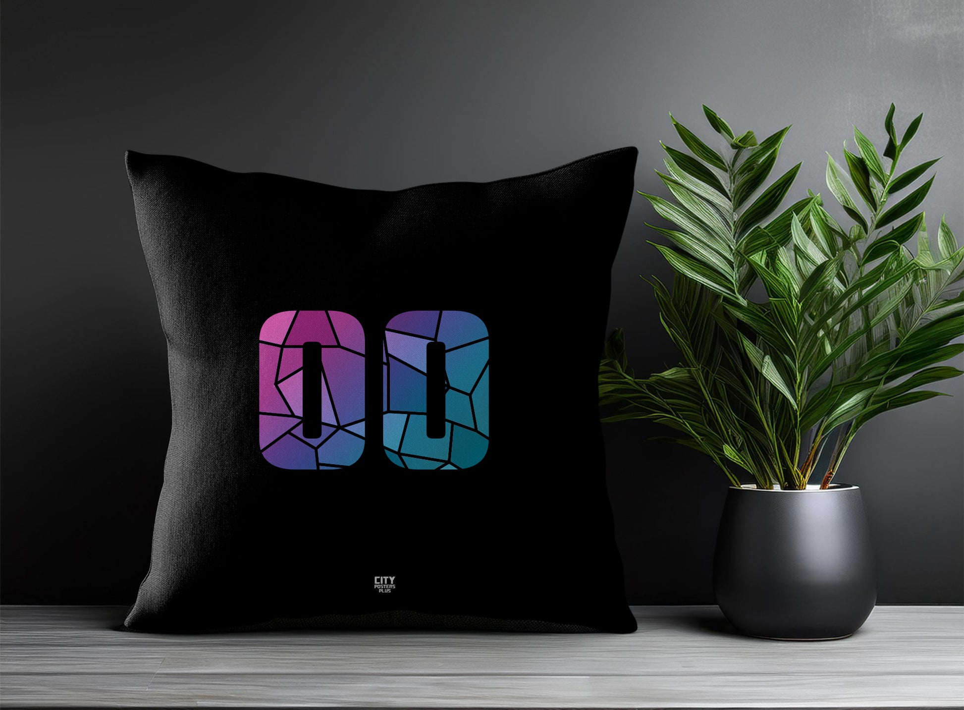 00 Number Square & Rectangle Pillow Cases | Print Deliver Plus by City Posters Plus