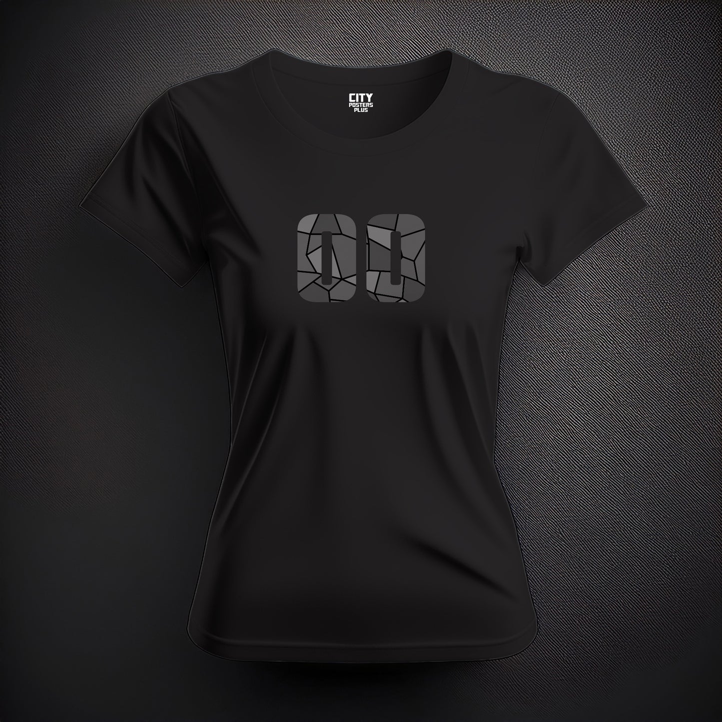 City Posters Plus 00 Number Women T-Shirt (Black) | Stylish Numeric Graphic Tee