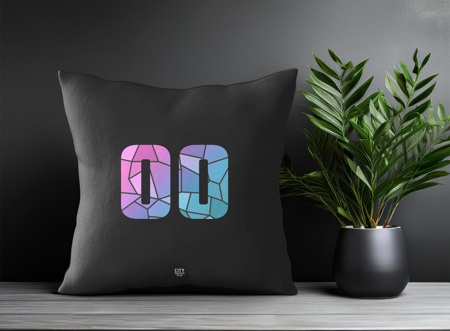 00 Number Square & Rectangle Pillow Cases | Print Deliver Plus by City Posters Plus