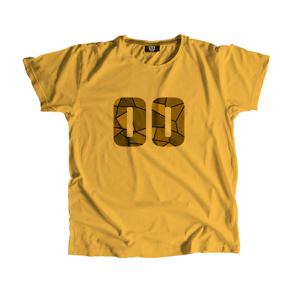 00 Number Men Unisex T-Shirt  (Golden Yellow)| Classic Numeric Graphic Tee