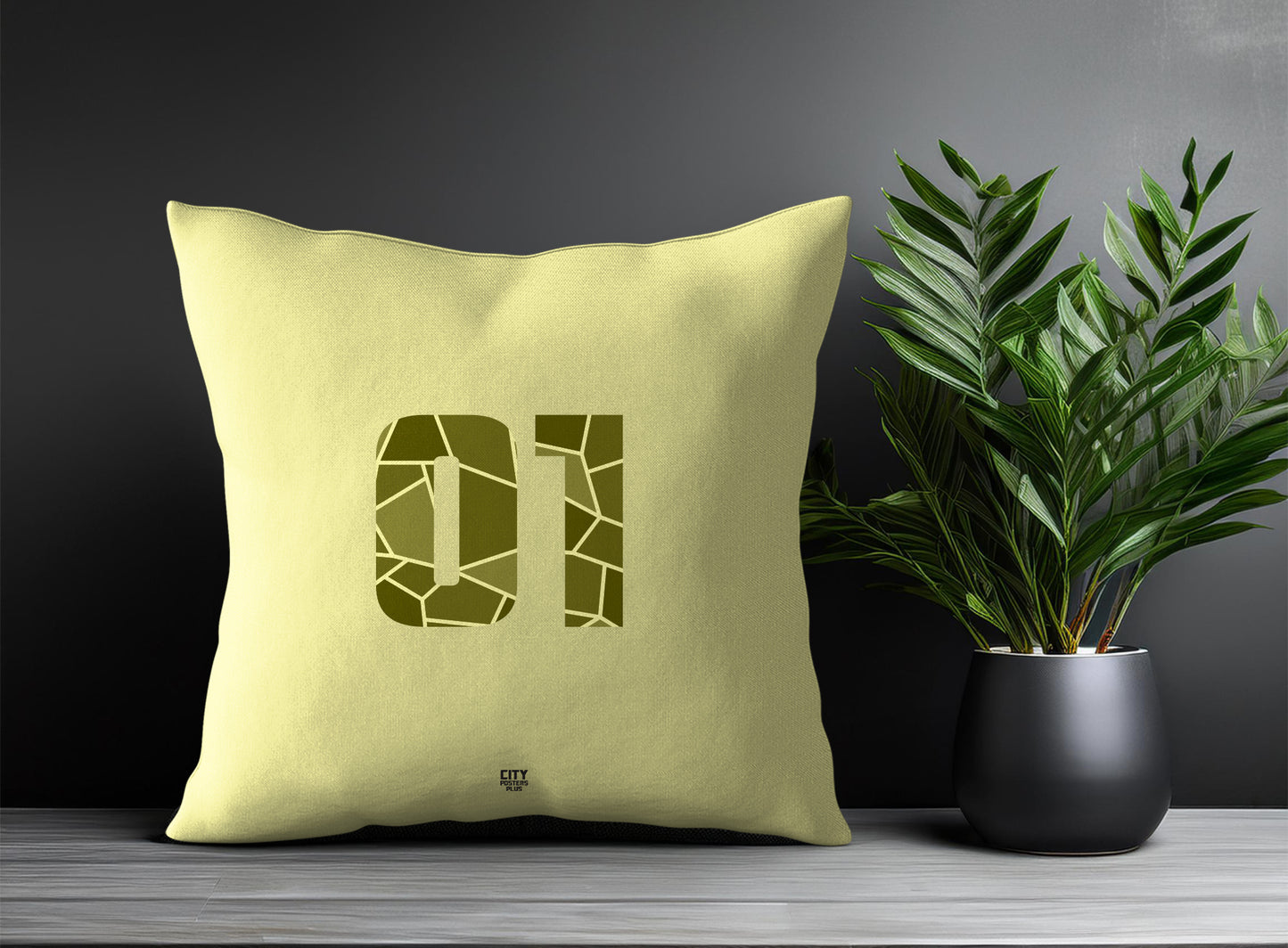 01 Number Square & Rectangle Pillow Cases | Print Deliver Plus by City Posters Plus