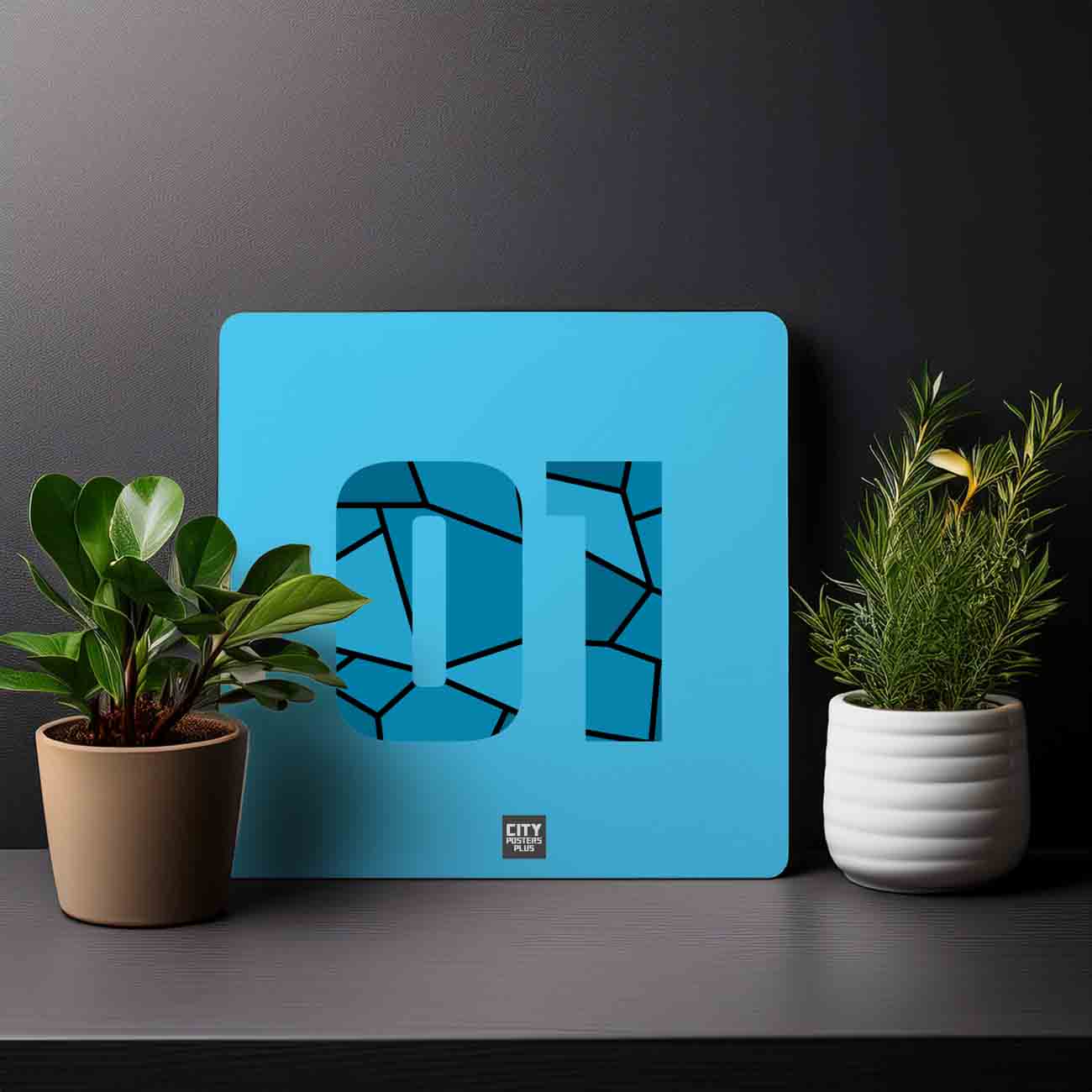 01 Number Mousepad (Sky Blue)