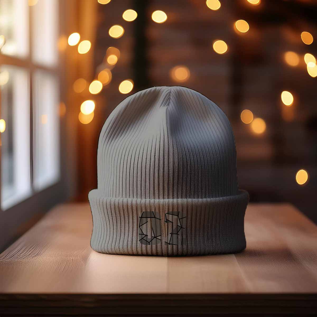 02 Number Cuffed Beanie (Heather Grey)