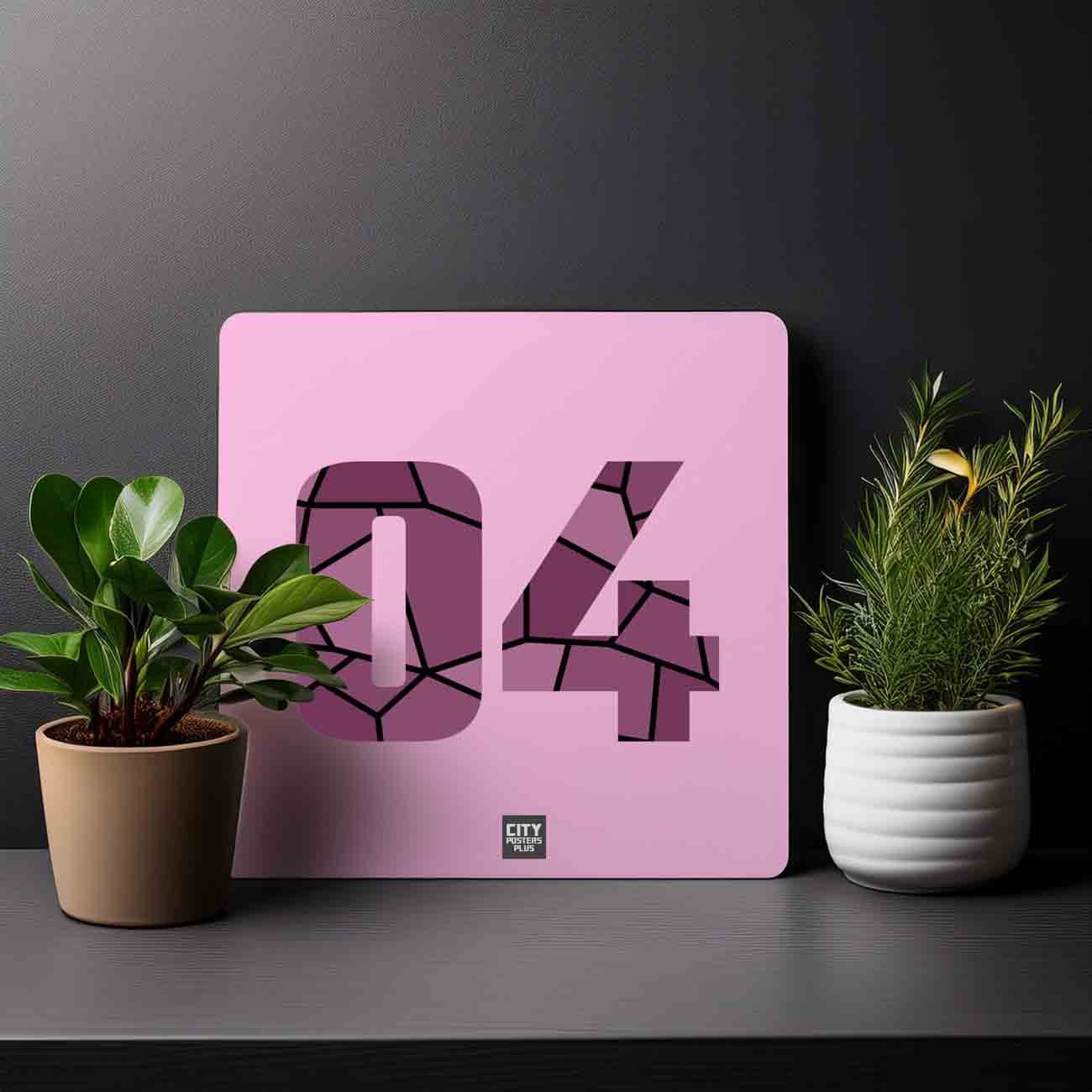 04 Number Mousepad (Light Pink)