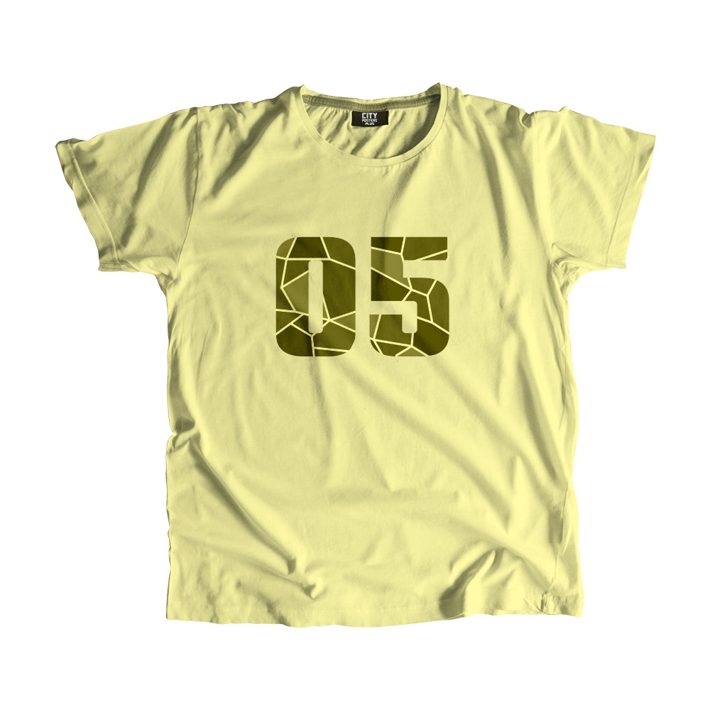05 Number Men Unisex T-Shirt  (Butter Yellow)| Classic Numeric Graphic Tee
