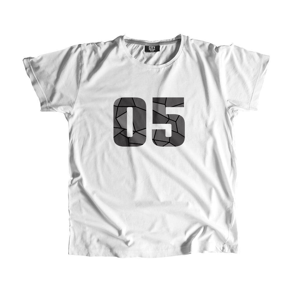05 Number Men Unisex T-Shirt  (White)| Classic Numeric Graphic Tee