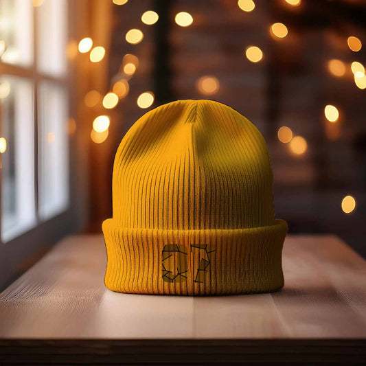 07 Number Cuffed Beanie (Gold)