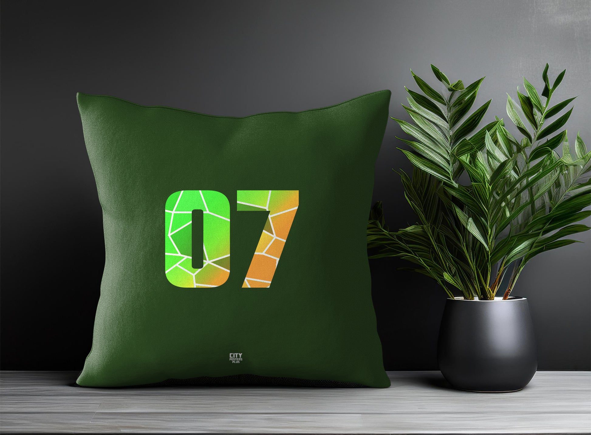07 Number Square & Rectangle Pillow Cases | Print Deliver Plus by City Posters Plus