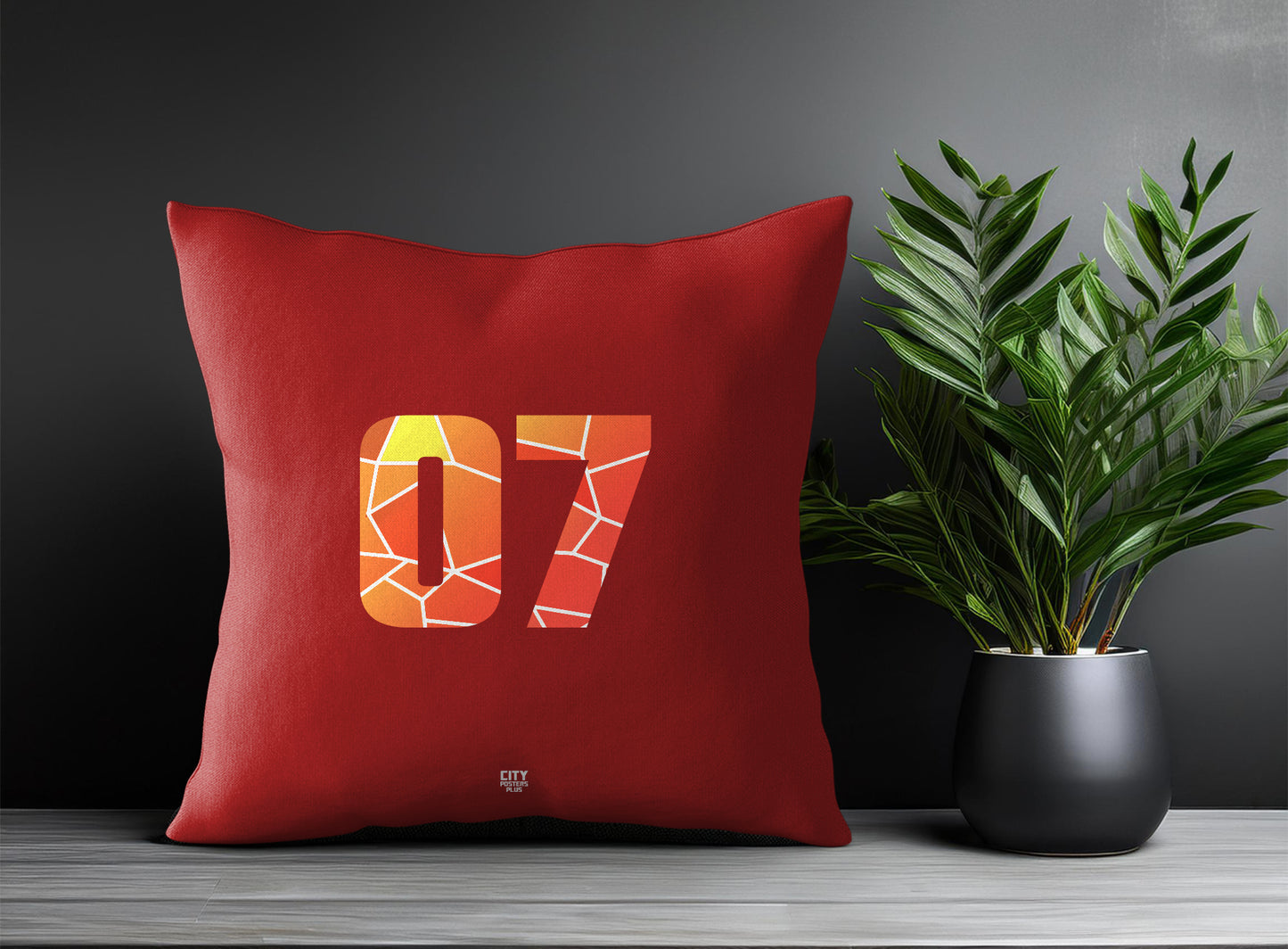 07 Number Square & Rectangle Pillow Cases | Print Deliver Plus by City Posters Plus