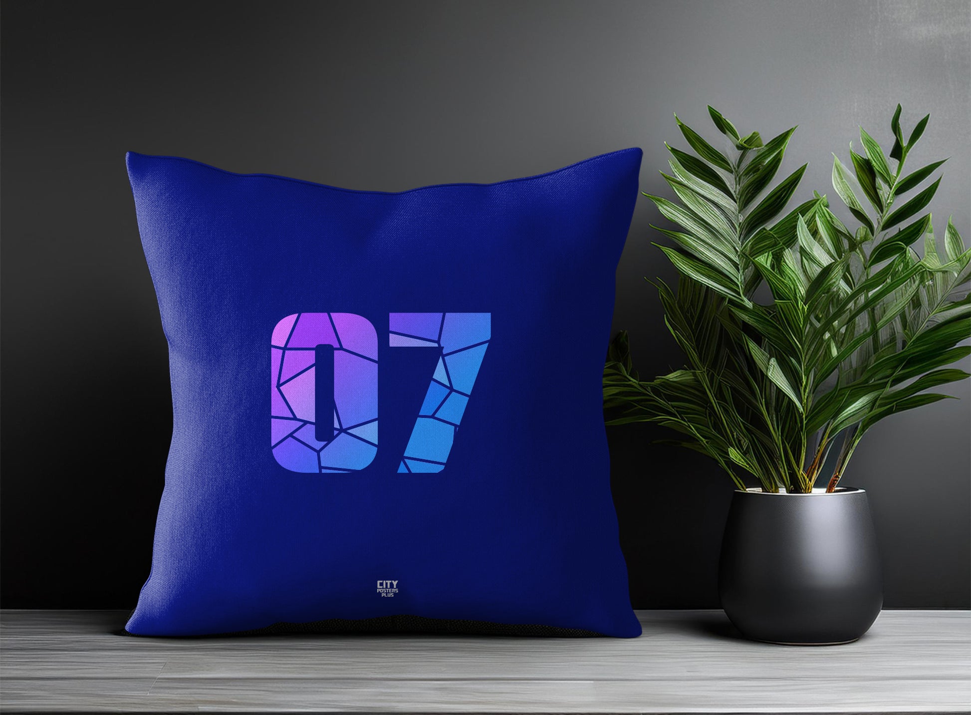 07 Number Square & Rectangle Pillow Cases | Print Deliver Plus by City Posters Plus