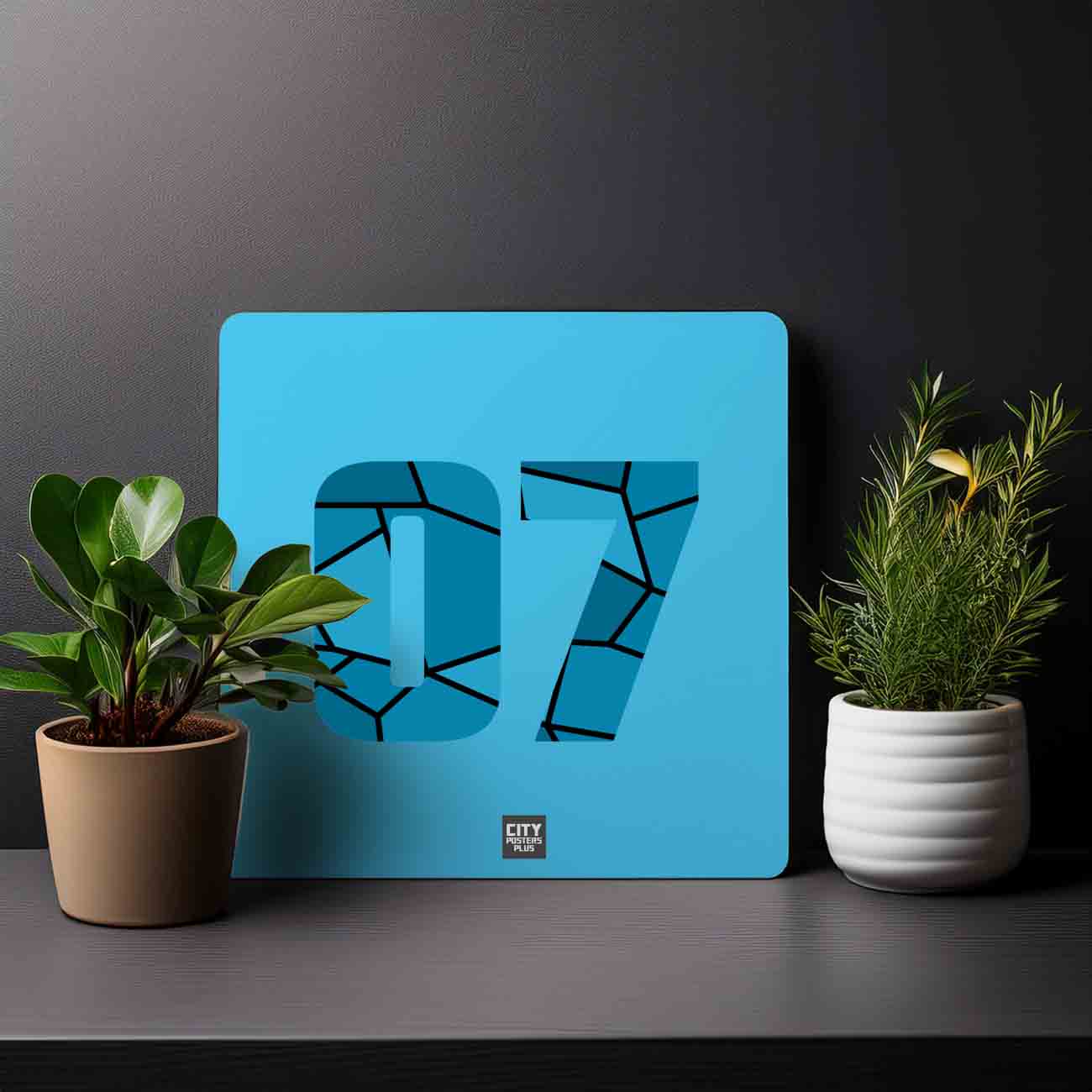 07 Number Mousepad (Sky Blue)