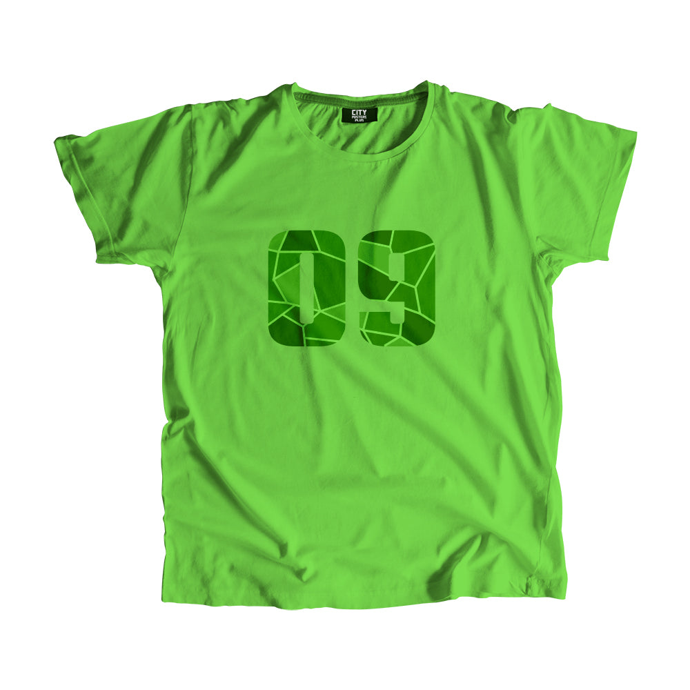 09 Number Men Unisex T-Shirt  (Liril Green)| Classic Numeric Graphic Tee