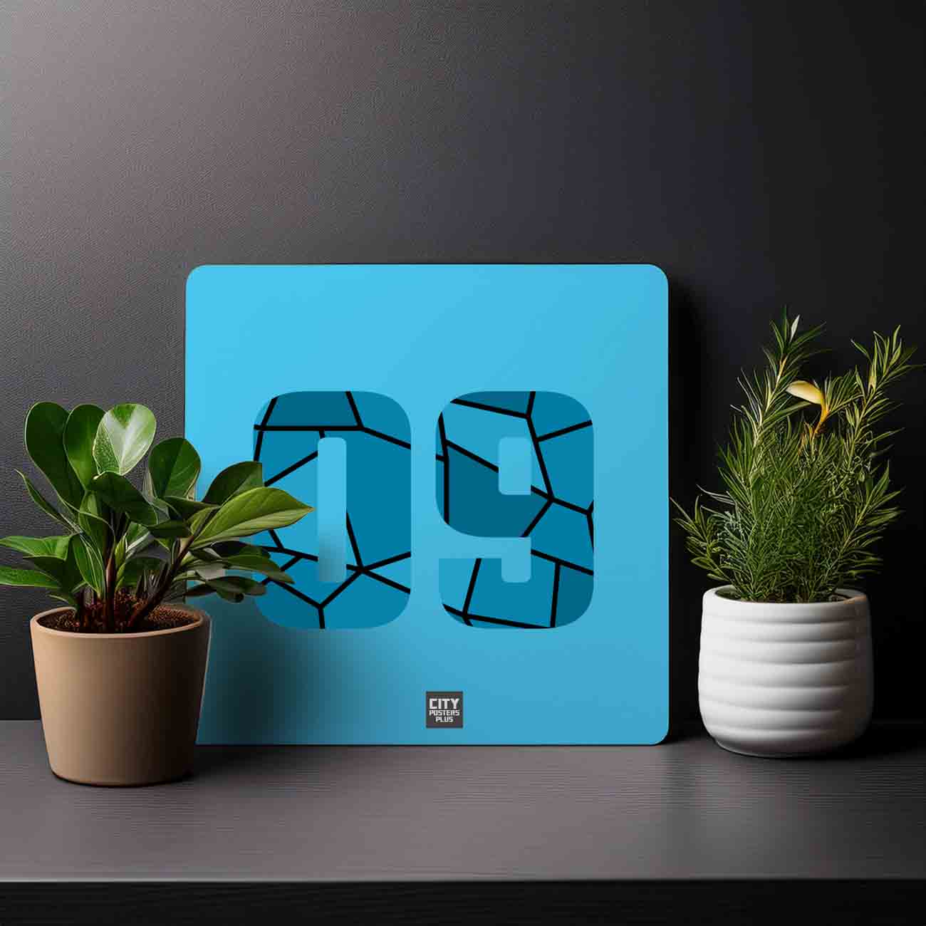 09 Number Mousepad (Sky Blue)