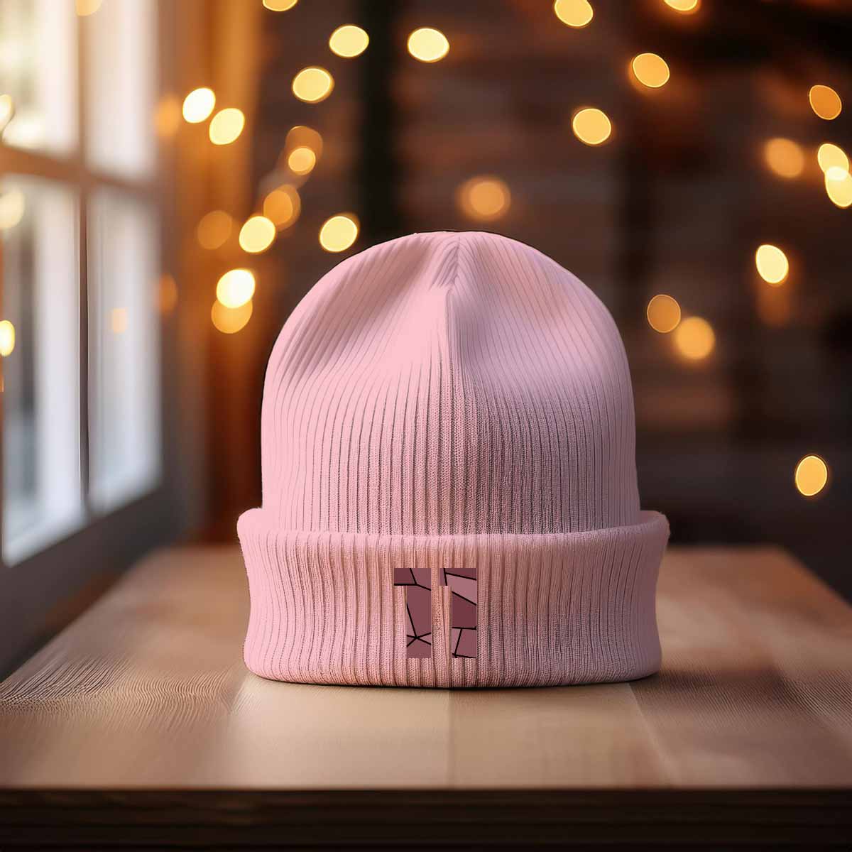 11 Number Cuffed Beanie (Baby Pink)