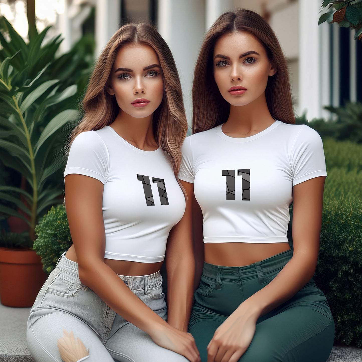 City Posters Plus 11 Number Women Crop Top (White)