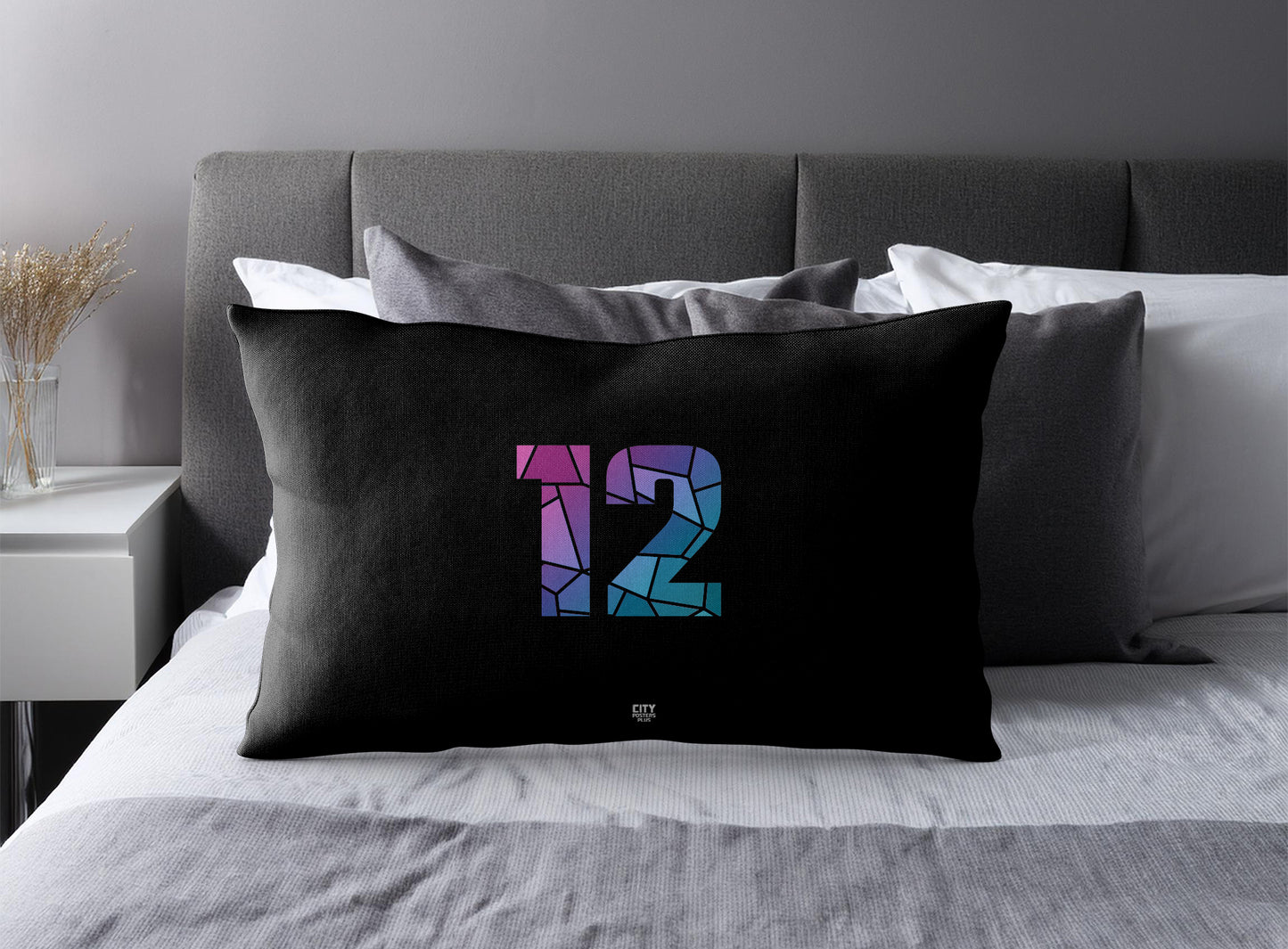 12 Number Square & Rectangle Pillow Cases | Modern Numeric Throw Pillow Covers | Print Deliver Plus by City Posters Plus