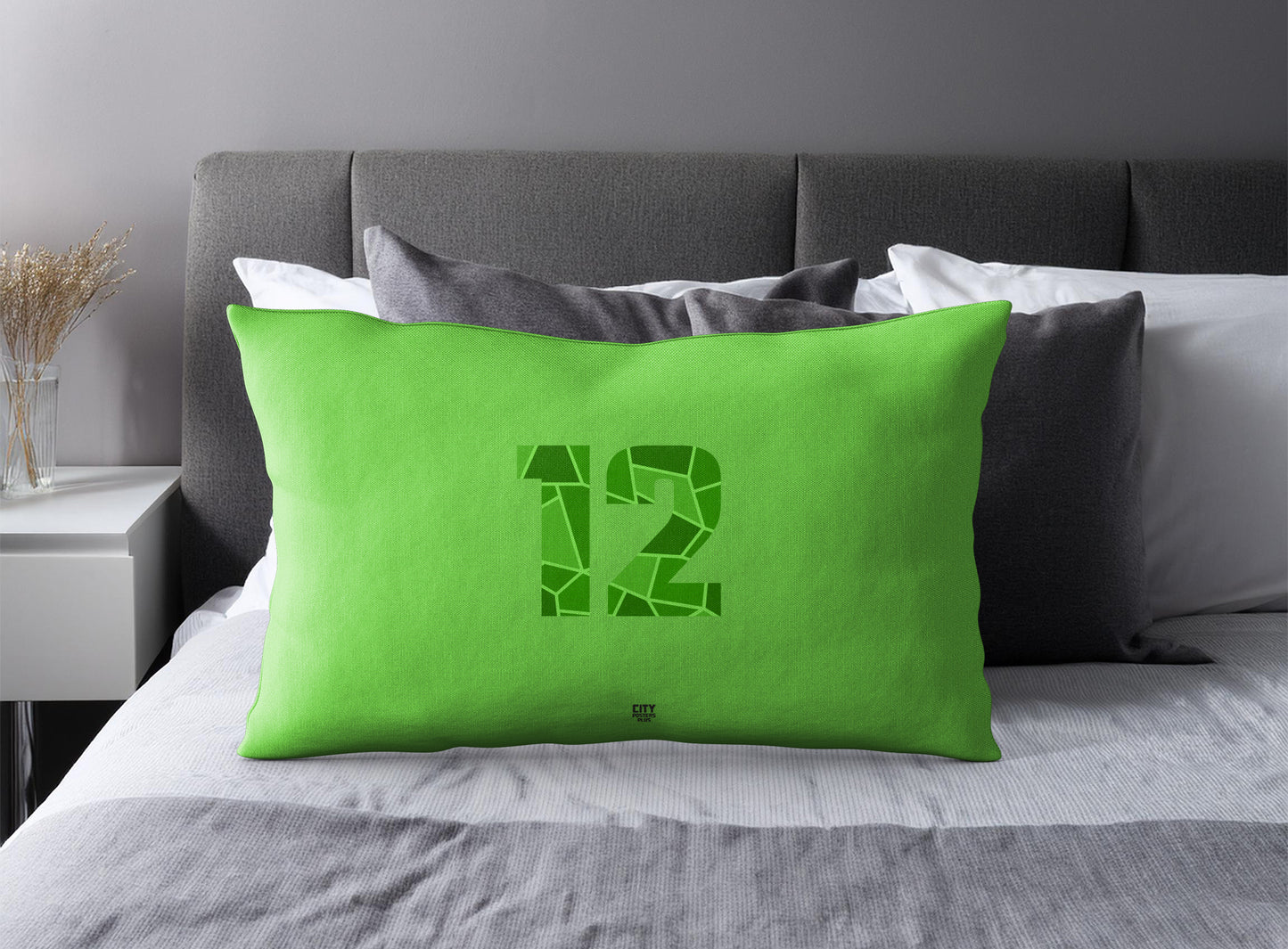 12 Number Square & Rectangle Pillow Cases | Modern Numeric Throw Pillow Covers | Print Deliver Plus by City Posters Plus