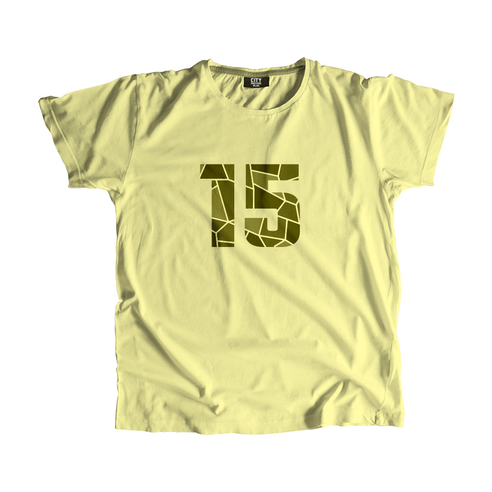 15 Number Men Unisex T-Shirt  (Butter Yellow)| Classic Numeric Graphic Tee