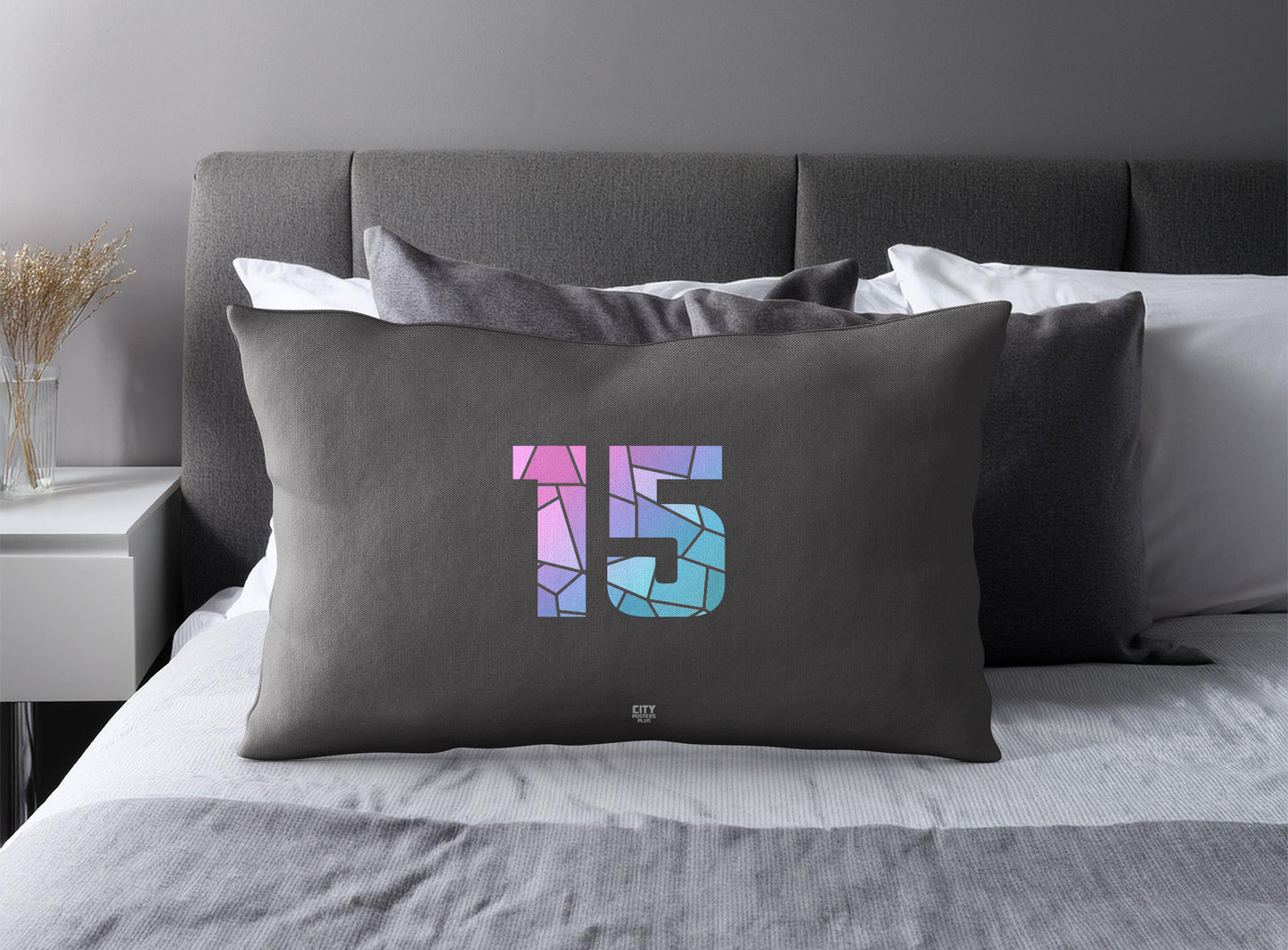 15 Number Square & Rectangle Pillow Cases | Modern Numeric Throw Pillow Covers | Print Deliver Plus by City Posters Plus