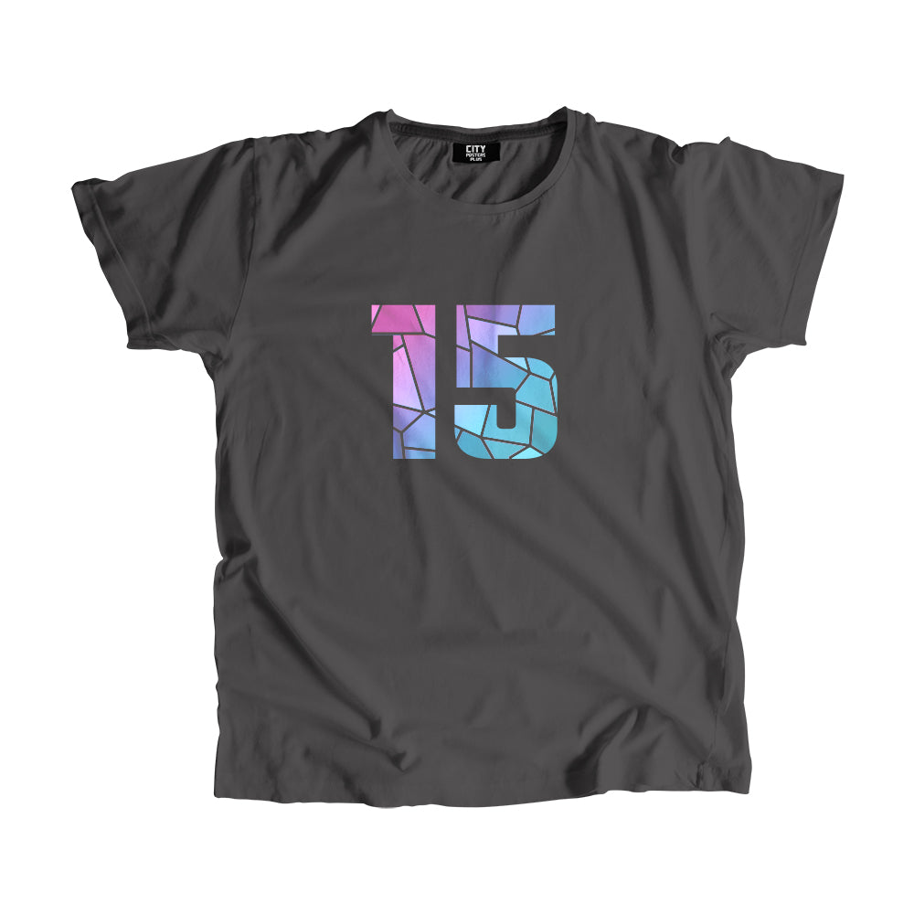 15 Number Men Unisex T-Shirt  (Charcoal Grey)| Classic Numeric Graphic Tee