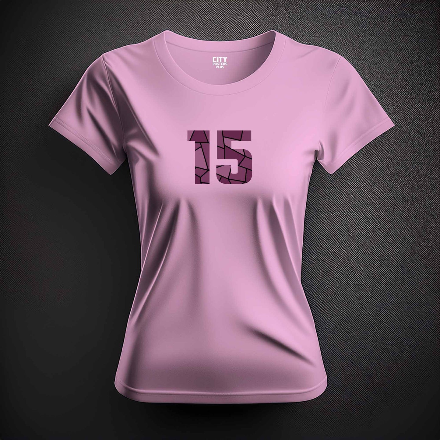 City Posters Plus 15 Number Women T-Shirt (Light Pink) | Stylish Numeric Graphic Tee