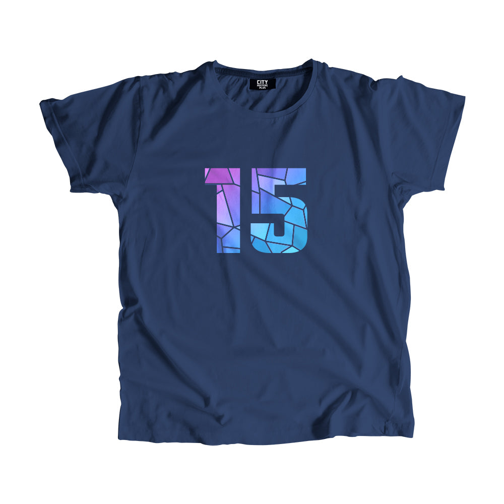 15 Number Men Unisex T-Shirt  (Navy Blue)| Classic Numeric Graphic Tee