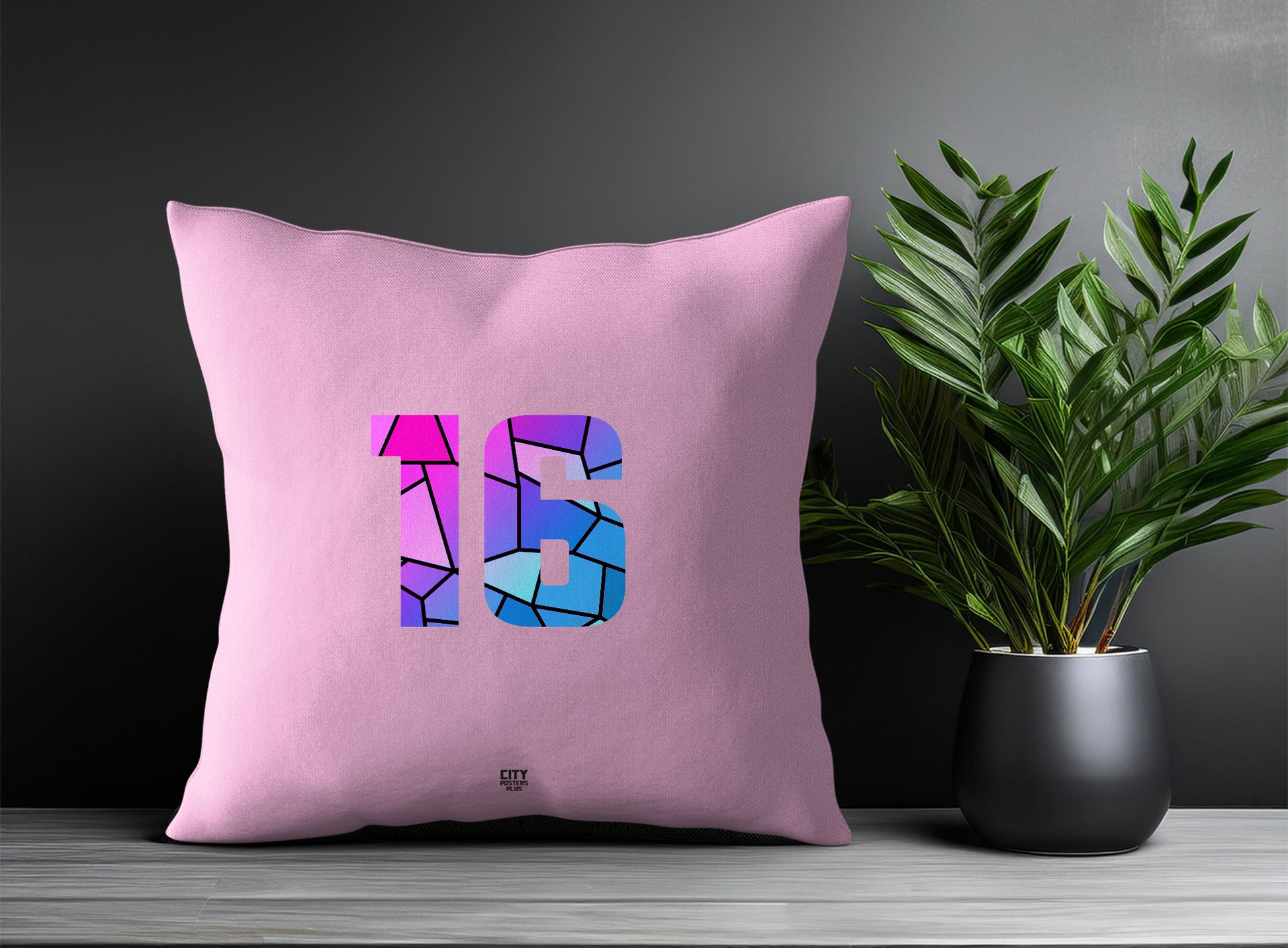 16 Number Square & Rectangle Pillow Cases | Print Deliver Plus by City Posters Plus