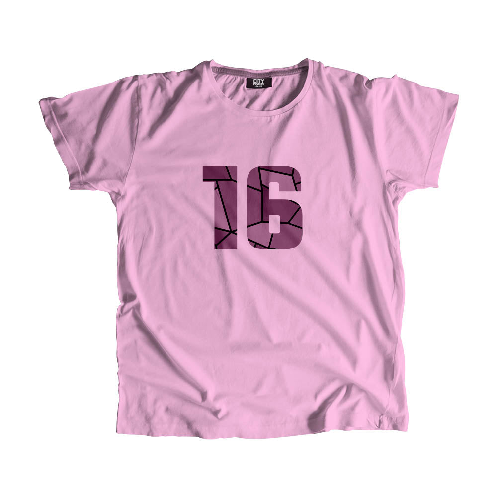 16 Number Men Unisex T-Shirt  (Light Pink)| Classic Numeric Graphic Tee