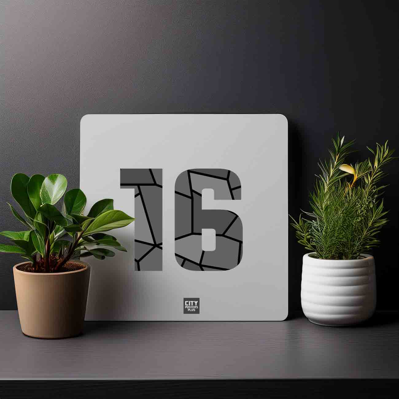 16 Number Mousepad (Melange Grey)