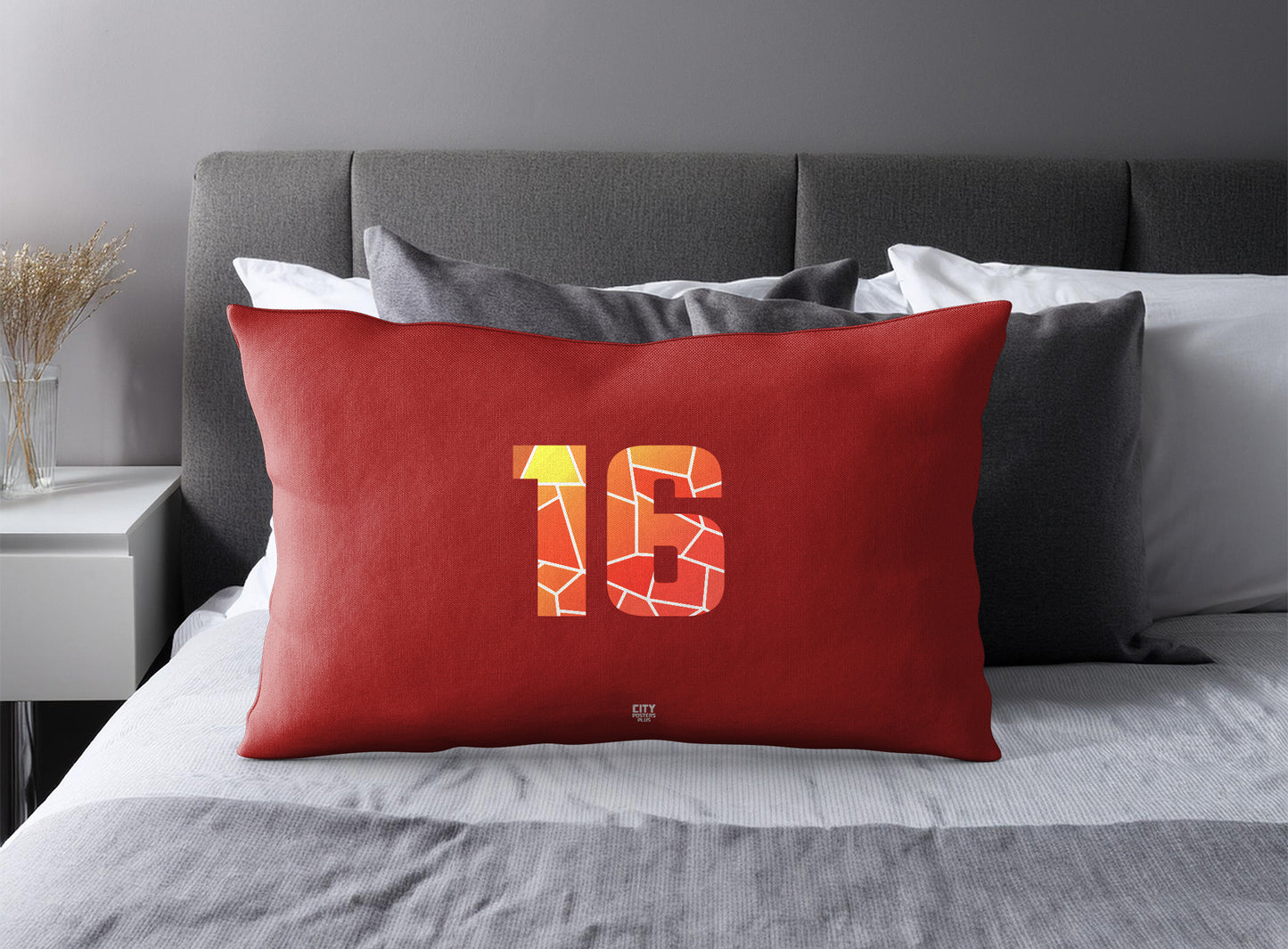 16 Number Square & Rectangle Pillow Cases | Modern Numeric Throw Pillow Covers | Print Deliver Plus by City Posters Plus