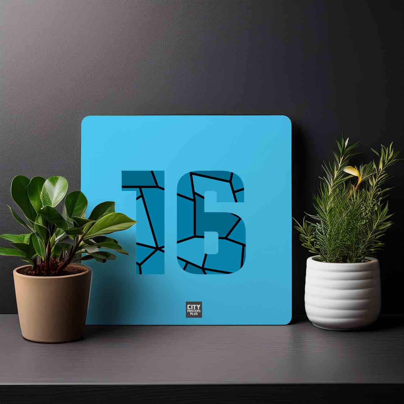 16 Number Mousepad (Sky Blue)