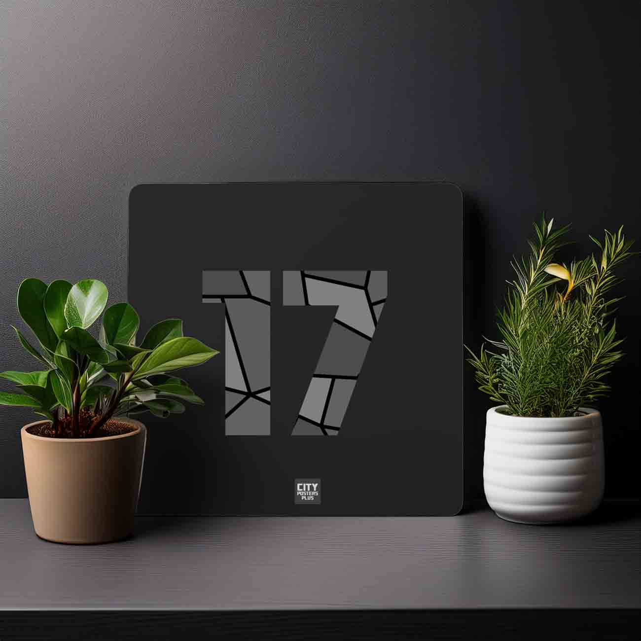 17 Number Mousepad (Black)