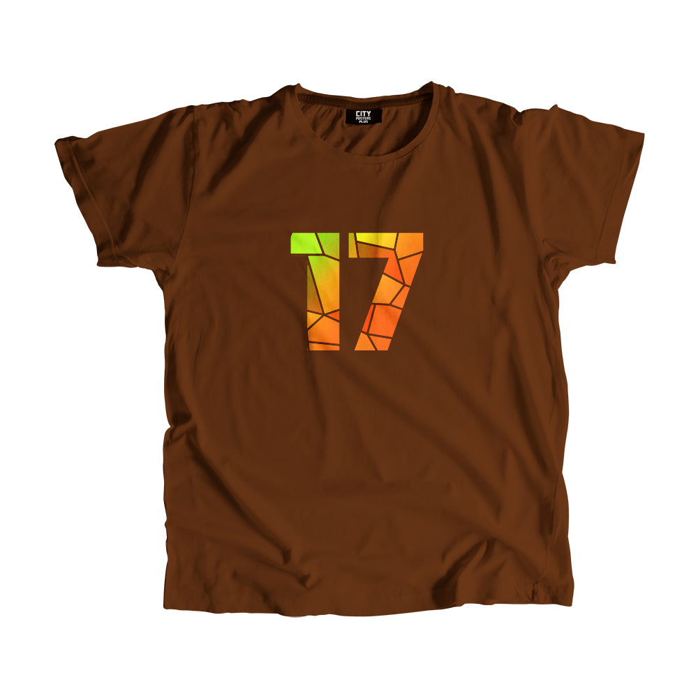 17 Number Men Unisex T-Shirt  (Brown)| Classic Numeric Graphic Tee
