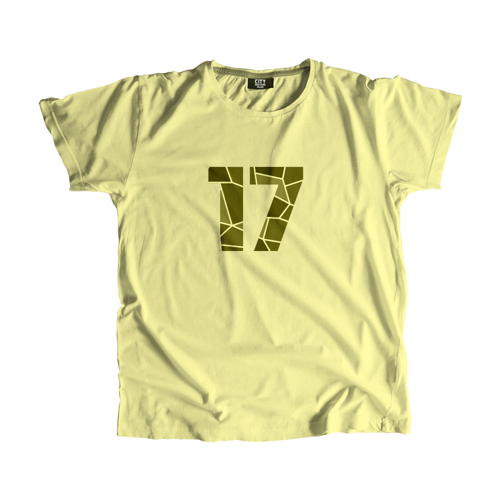 17 Number Men Unisex T-Shirt  (Butter Yellow)| Classic Numeric Graphic Tee