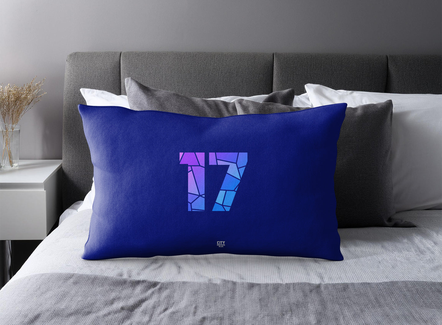 17 Number Square & Rectangle Pillow Cases | Modern Numeric Throw Pillow Covers | Print Deliver Plus by City Posters Plus