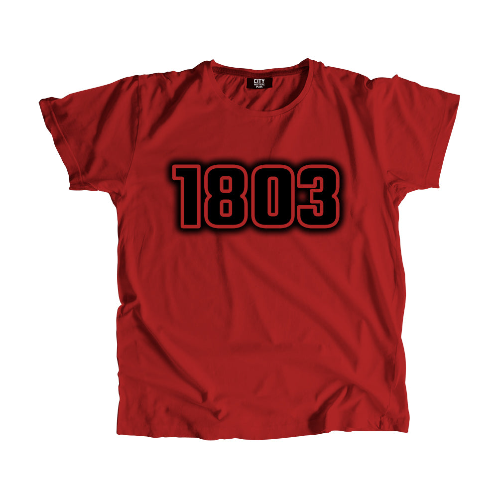 1803 Vintage Heritage Year Men Unisex T-Shirt (Red)