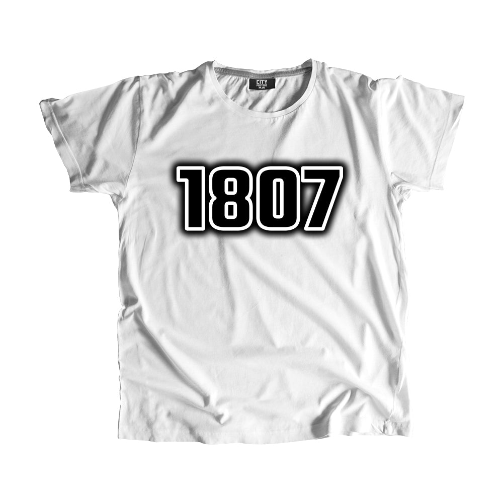 1807 Vintage Heritage Year Men Unisex T-Shirt (White)