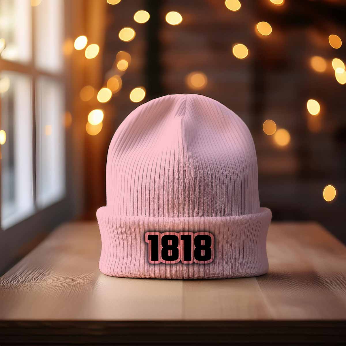 1818 Year Cuffed Beanie (Baby Pink)