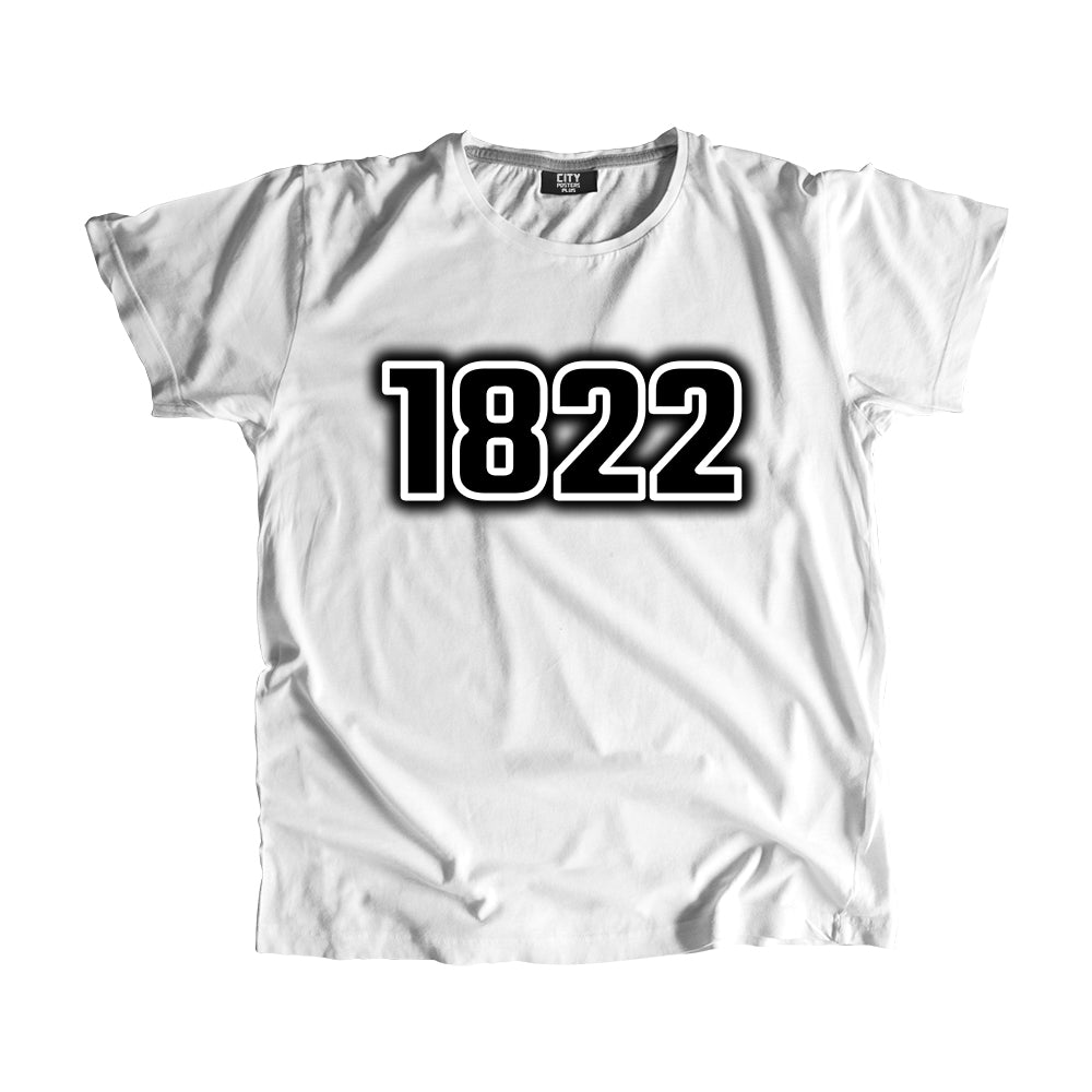 1822 Vintage Heritage Year Men Unisex T-Shirt (White)