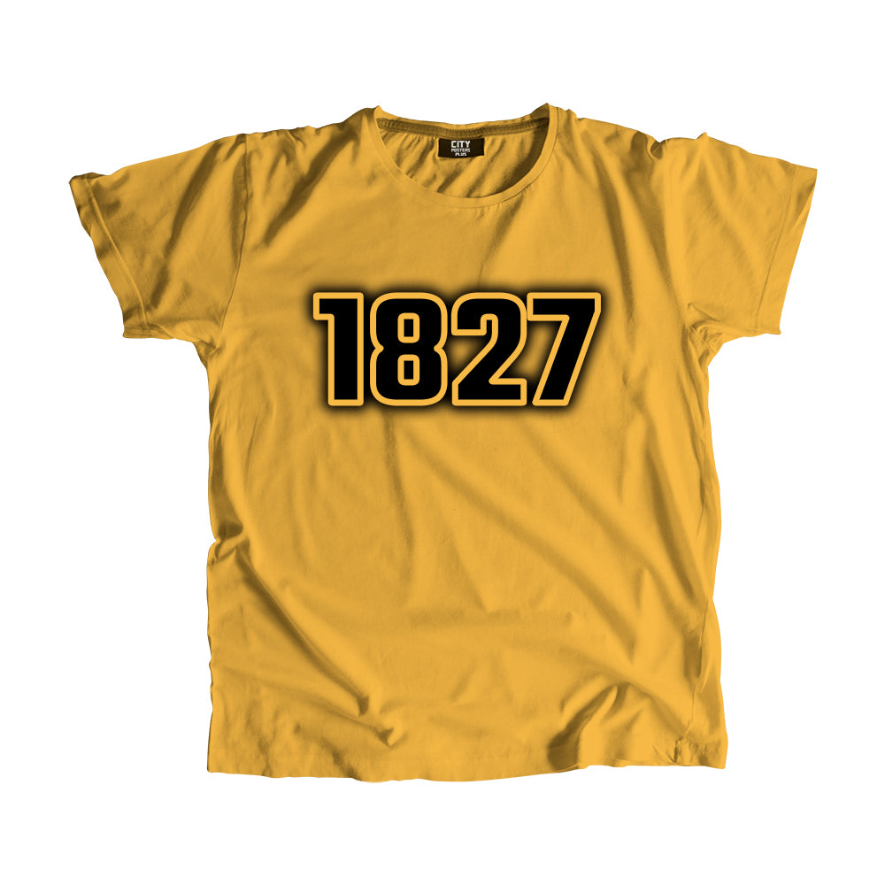 1827 Vintage Heritage Year Men Unisex T-Shirt (Golden Yellow)