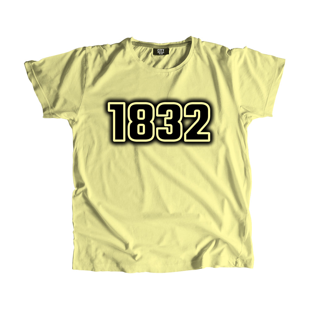 1832 Vintage Heritage Year Men Unisex T-Shirt (Butter Yellow)
