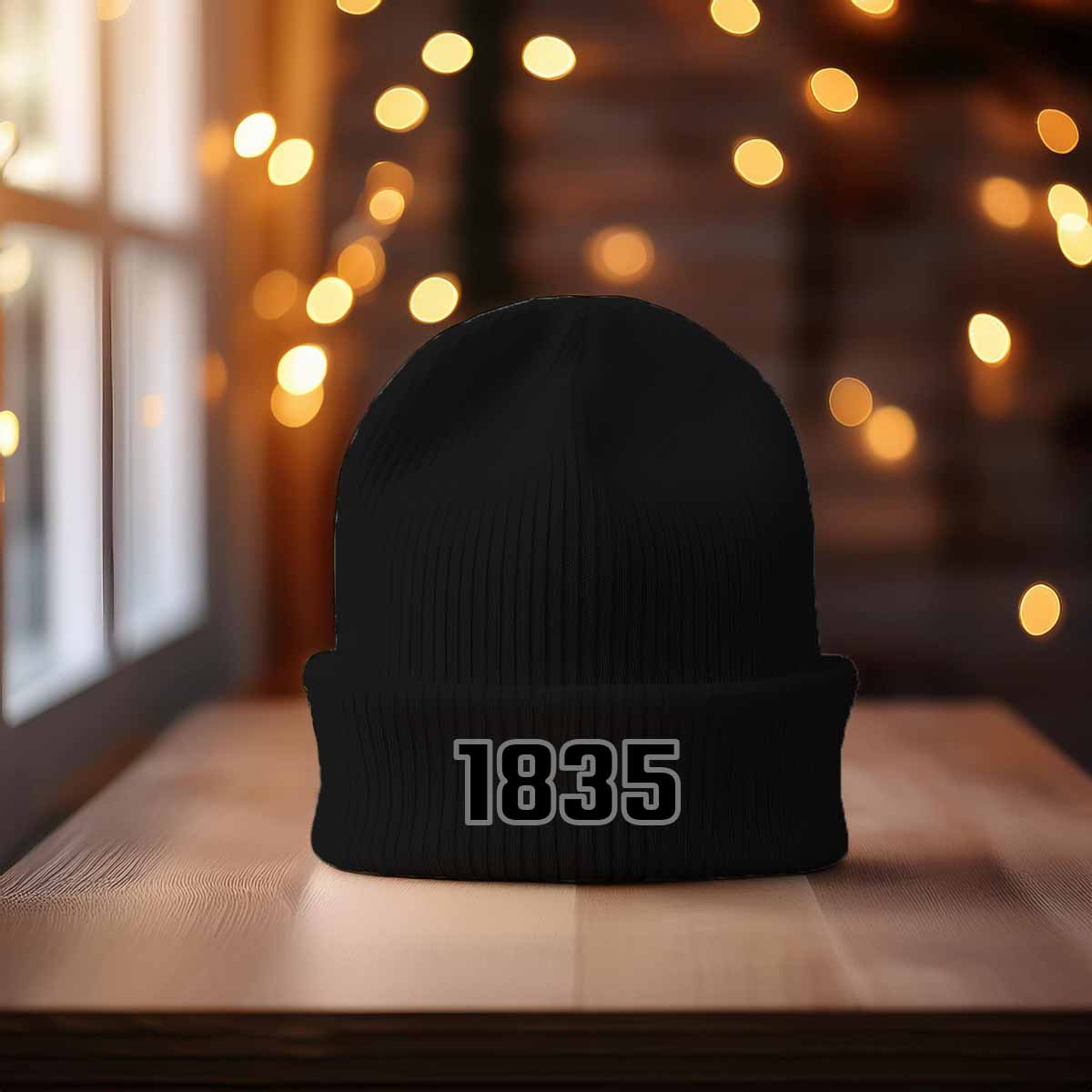 1835 Year Cuffed Beanie (Black)