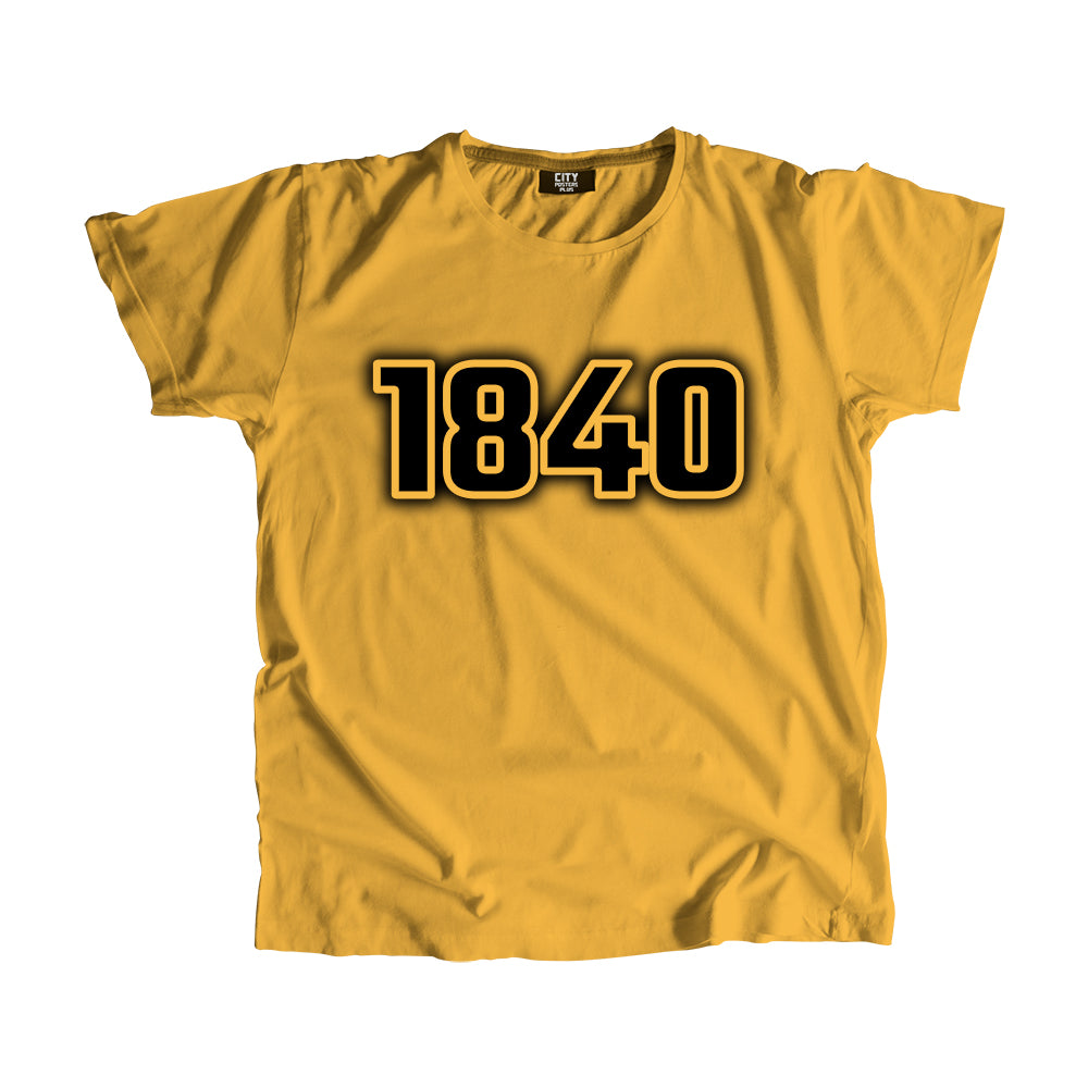 1840 Vintage Heritage Year Men Unisex T-Shirt (Golden Yellow)